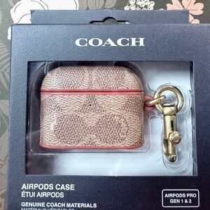 Coach Beige and Gold AirPods Case
